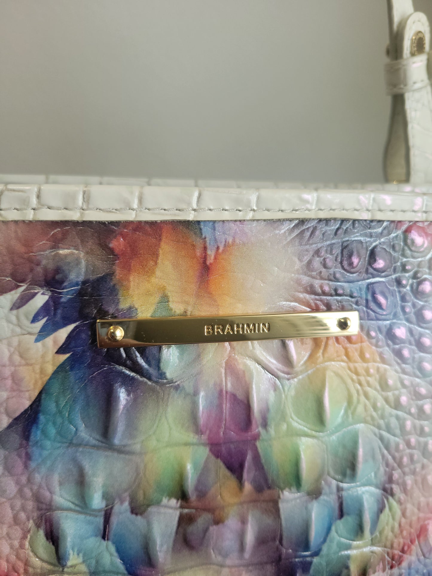 Authentic ombre leather satchel with matching wallet