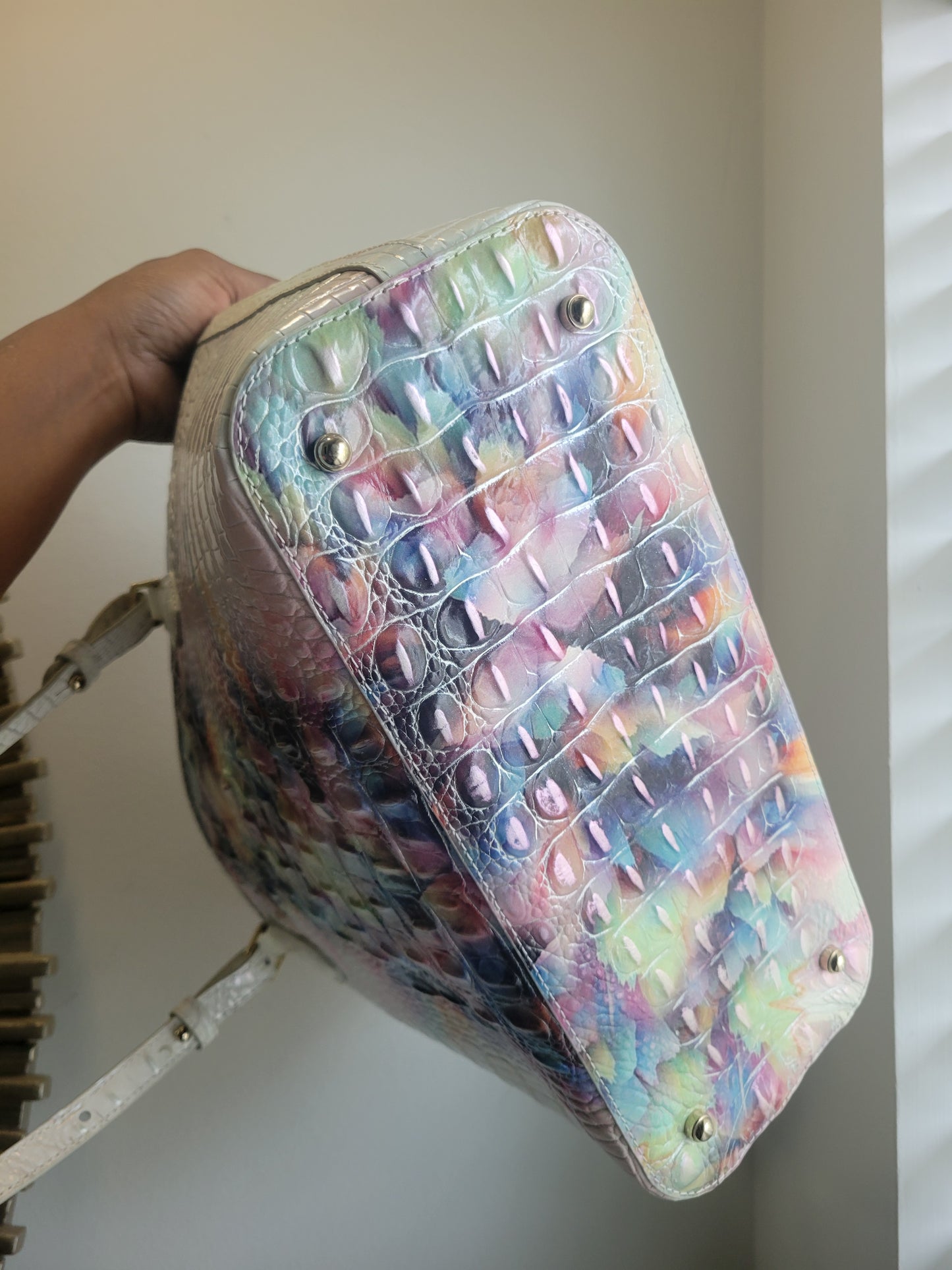 Authentic ombre leather satchel with matching wallet
