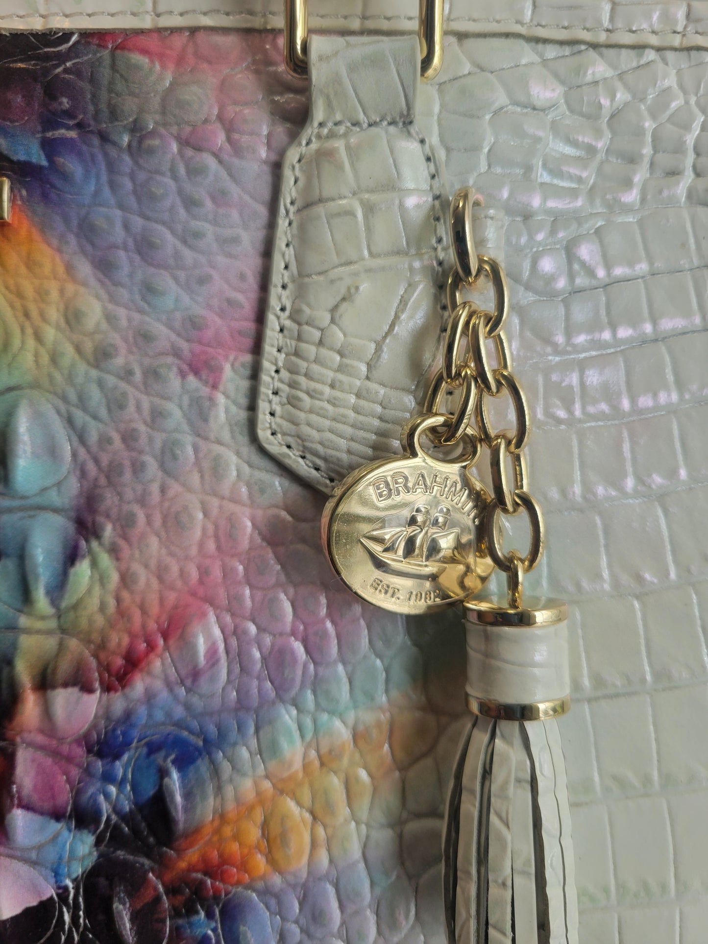 Authentic ombre leather satchel with matching wallet