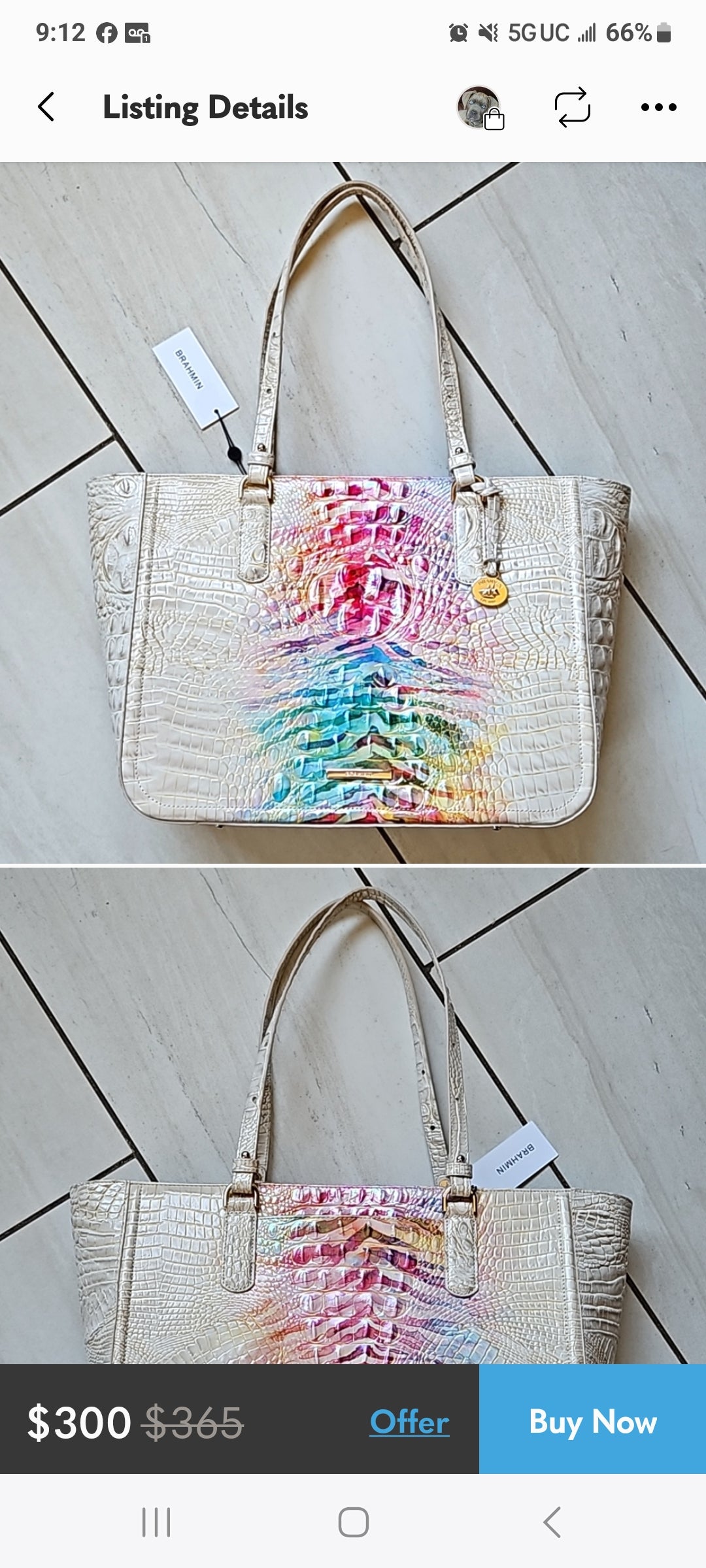 Authentic ombre leather satchel with matching wallet