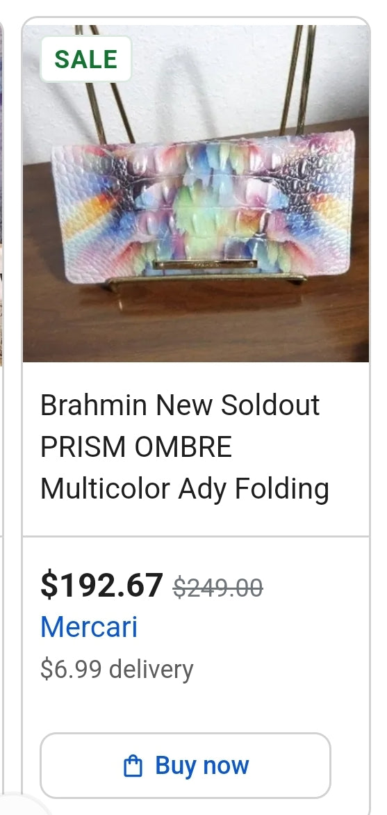 Authentic ombre leather satchel with matching wallet