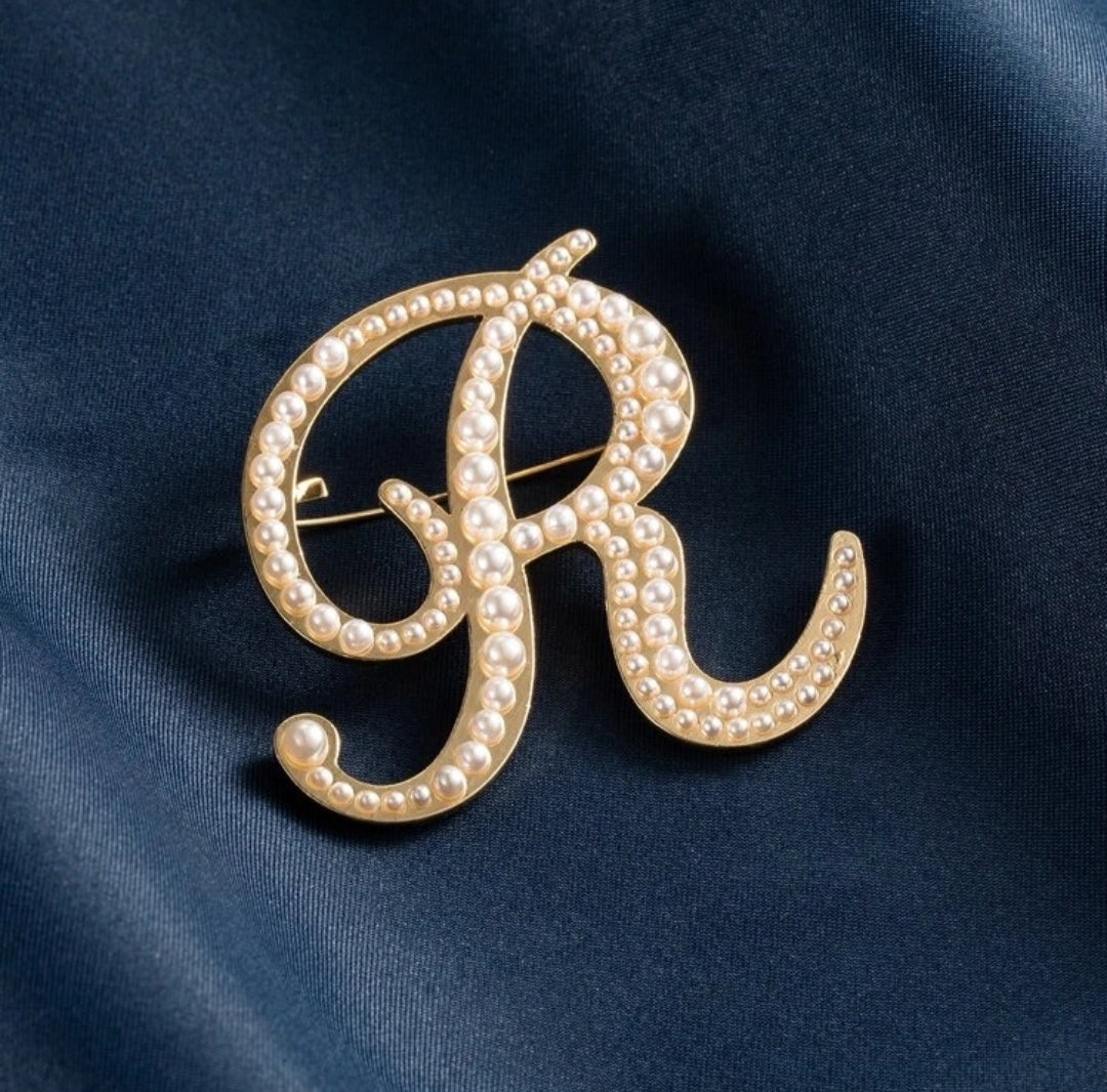 PEARL R BROOCH