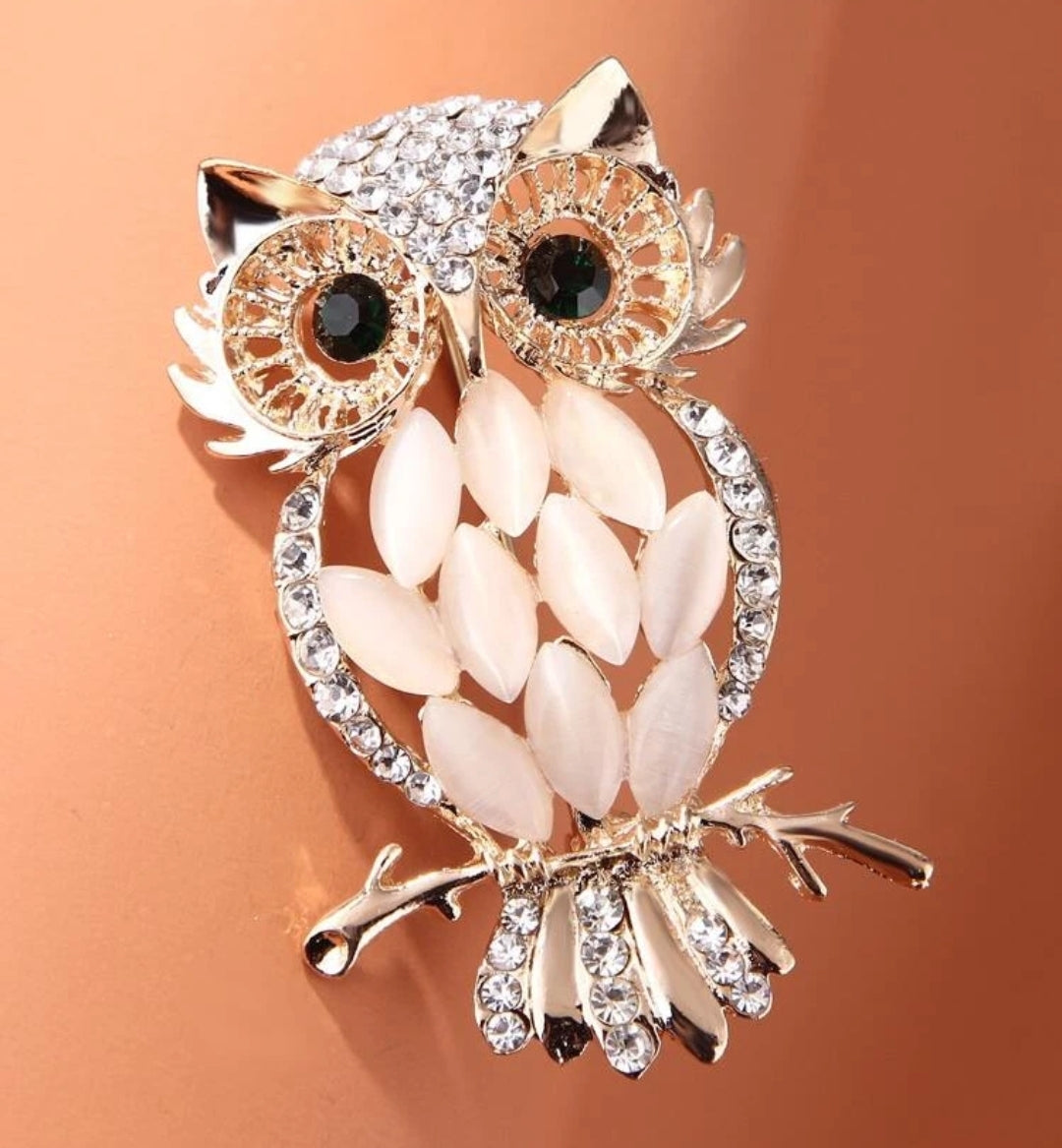 ROSE GOLD OWL BROOCH