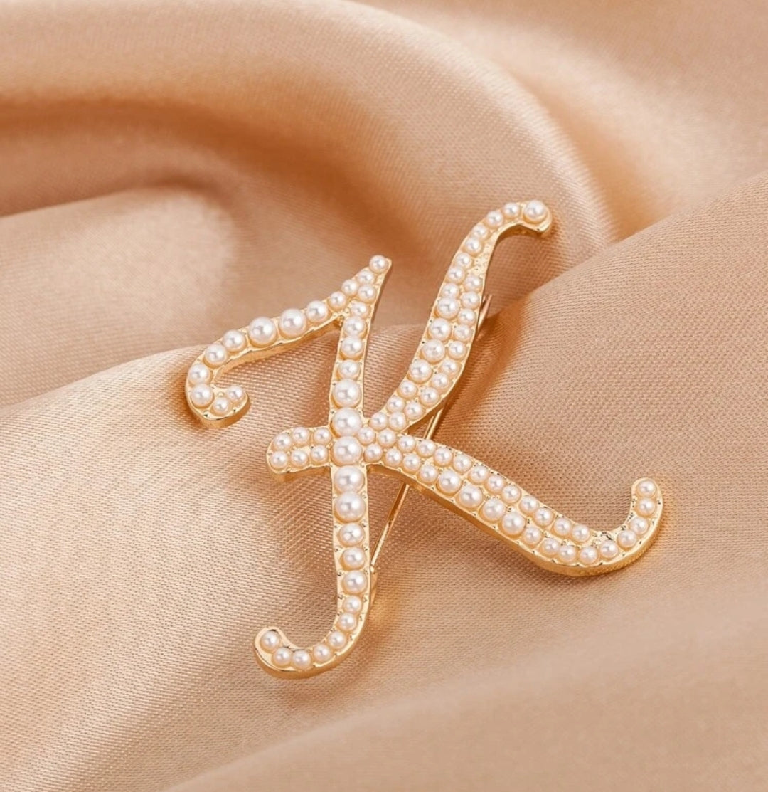 PEARL K BROOCH
