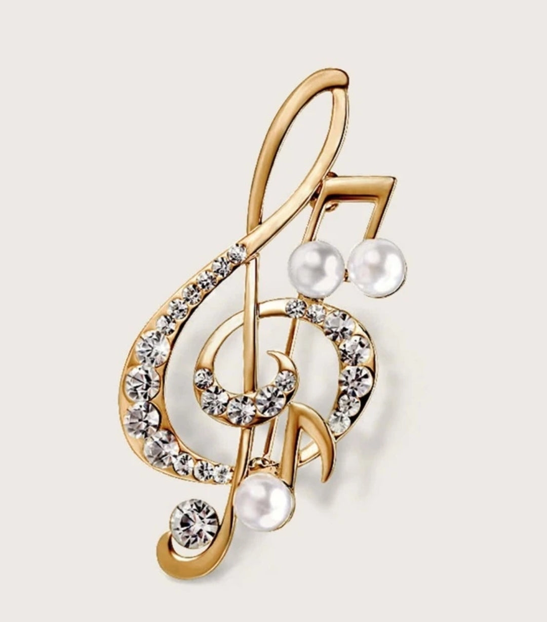 PEARL MUSIC NOTE BROOCH