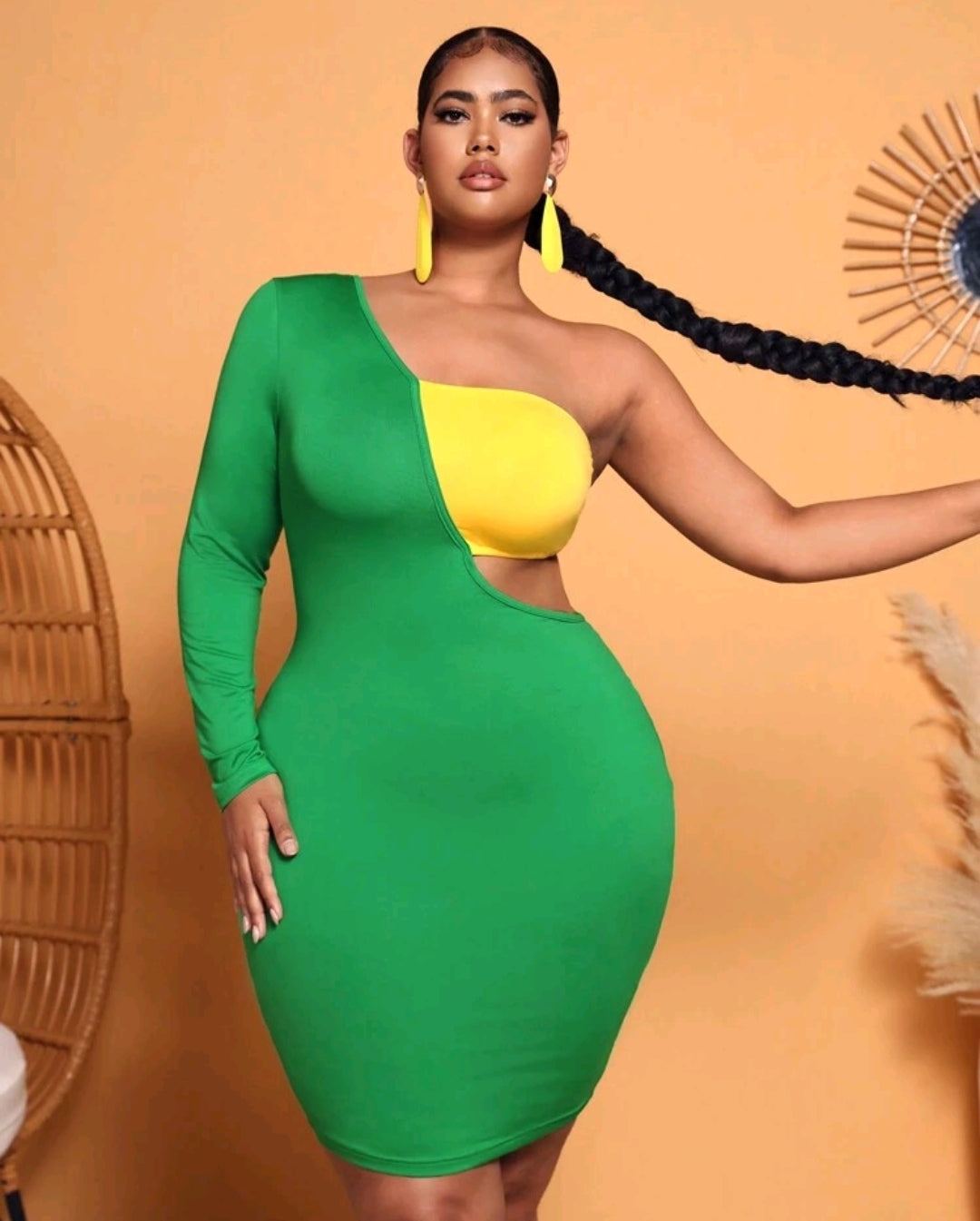 SIZE 16 COLORBLOCK OPEN BODYCON