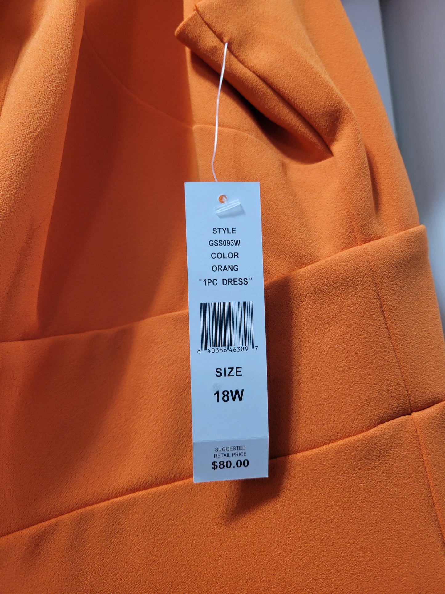 286 SIZE 18W ORANGE TULLE SHOULDER DRESS