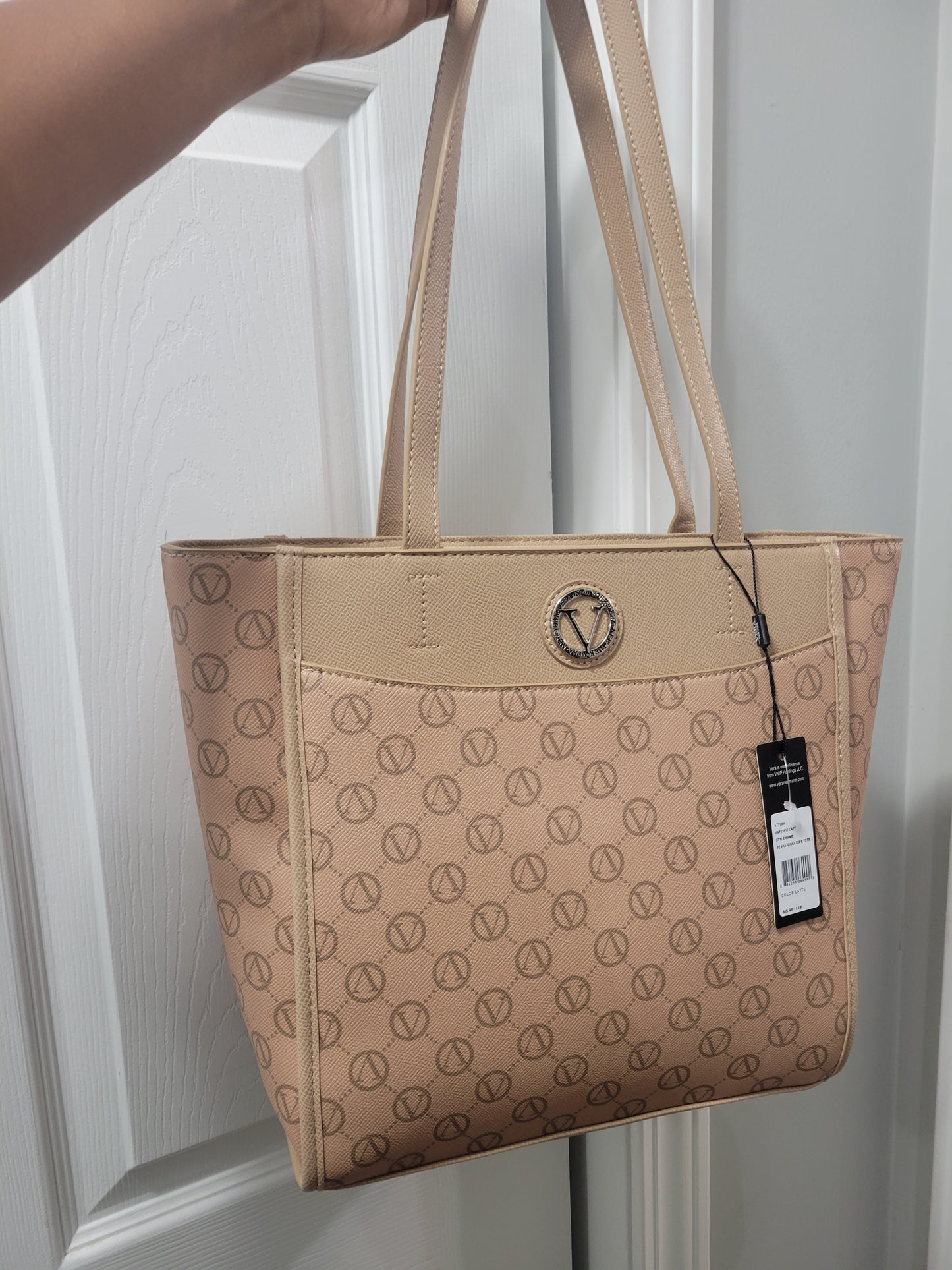 Tan Vera Monogram Satchel