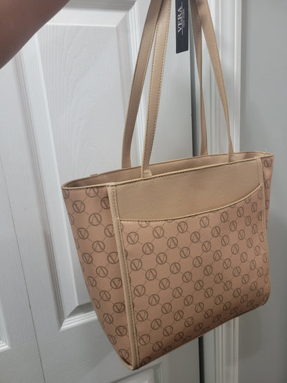 Tan Vera Monogram Satchel