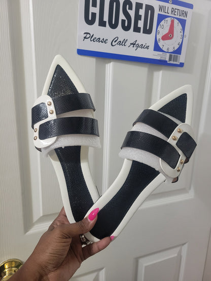 SZ 11 BLACK & WHITE MULES