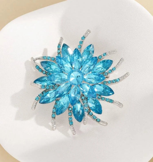 BLUE SPIKED BROOCH