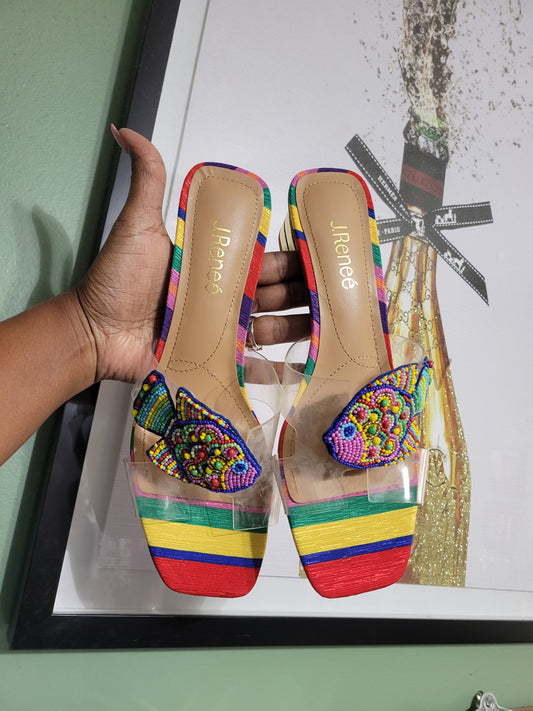 J. RENEE BEAUTIFUL BLOCK HEELED SANDALS SIZE 8.5