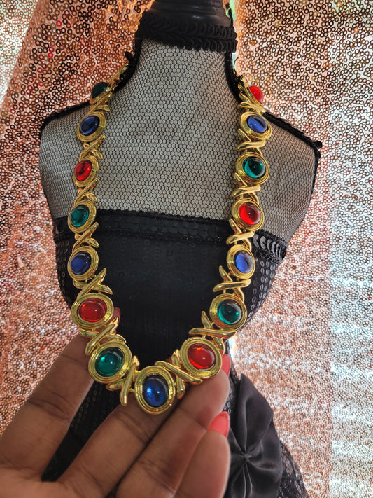 MULTI STONE XOXO CHAIN